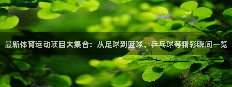 凯发官网下载招商电话是多少：最新体育运动项目大集合：